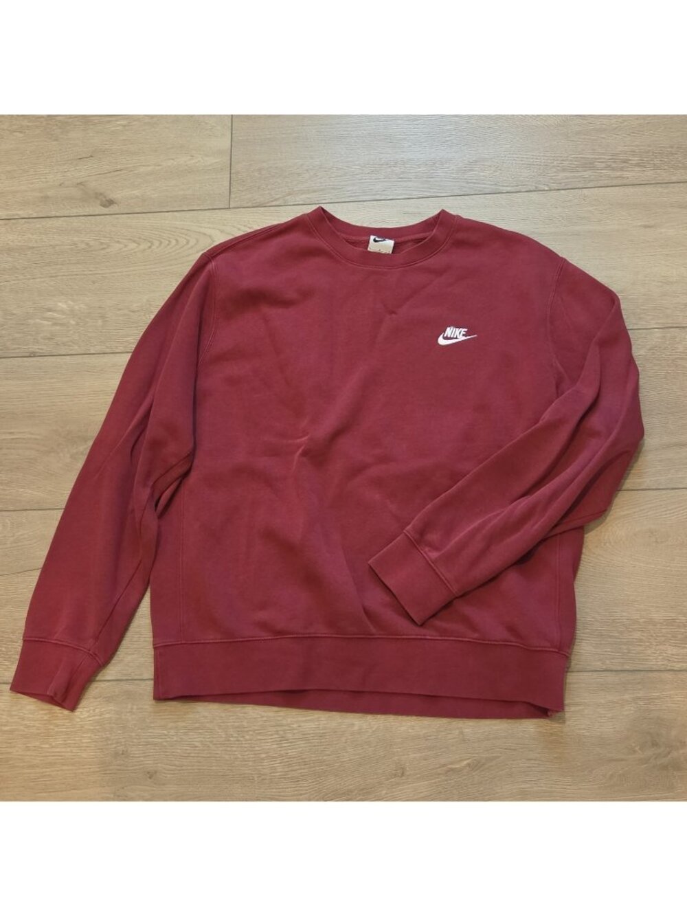 Nike Sportswear Club Fleece Crew Sweatshirt Brick Red Mens Large